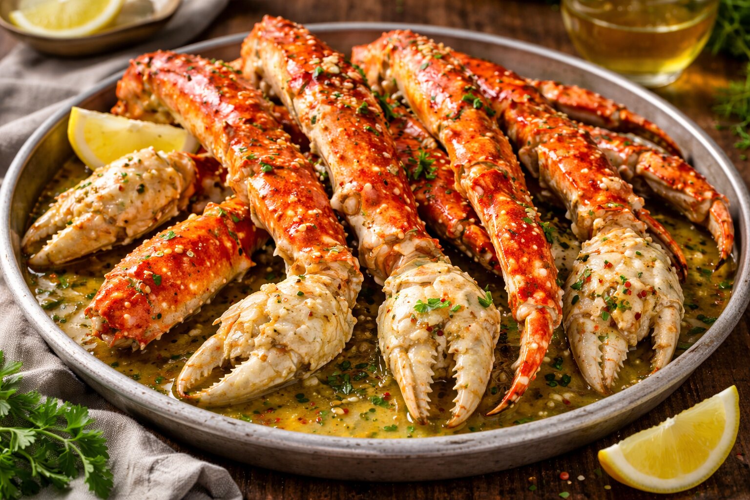 Steamed King Crab Legs with Drawn Butter